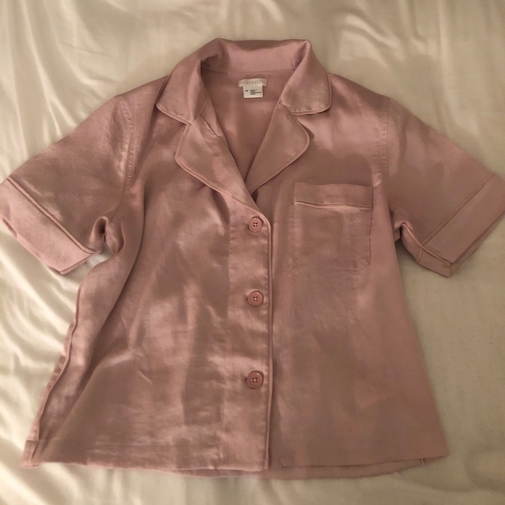 Urban Outfitters Pink nylon button up